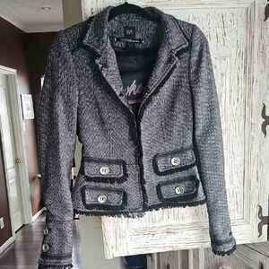 DEPT Amsterdam - Textured Tweed Women's Jacket - Black/Gray